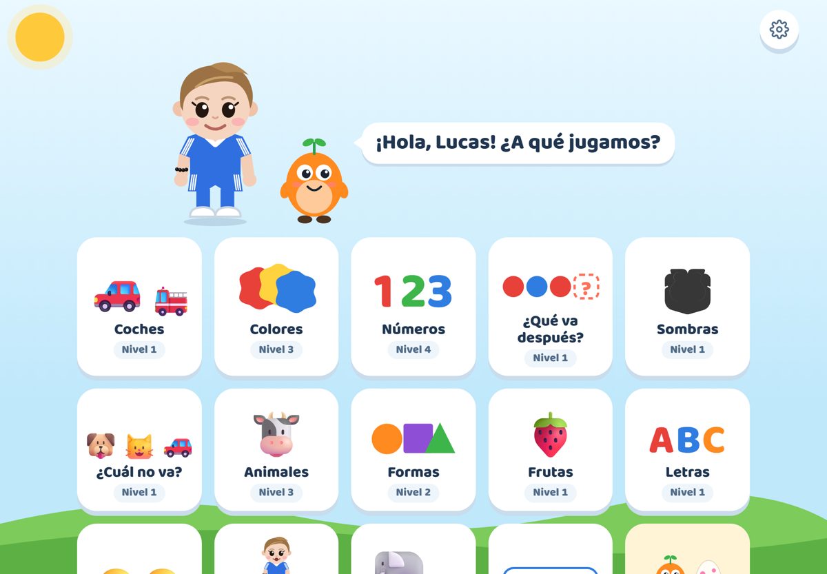 Menú con todos los juegos